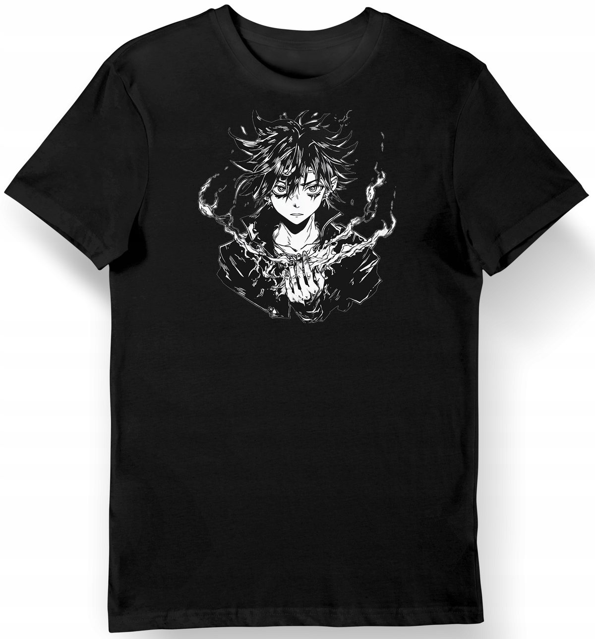 Koszulka męska czarna Marka Meliodas w stylu mrocznego anime