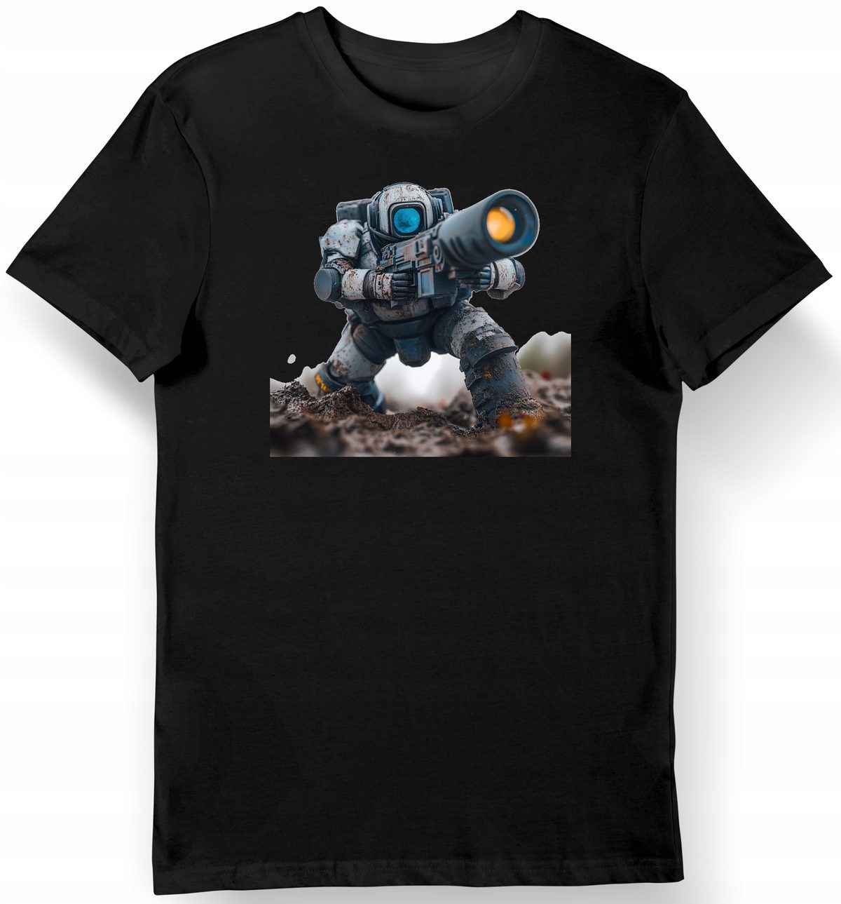 Koszulka męska czarna Niebieski Votoms Scope w stylu anime