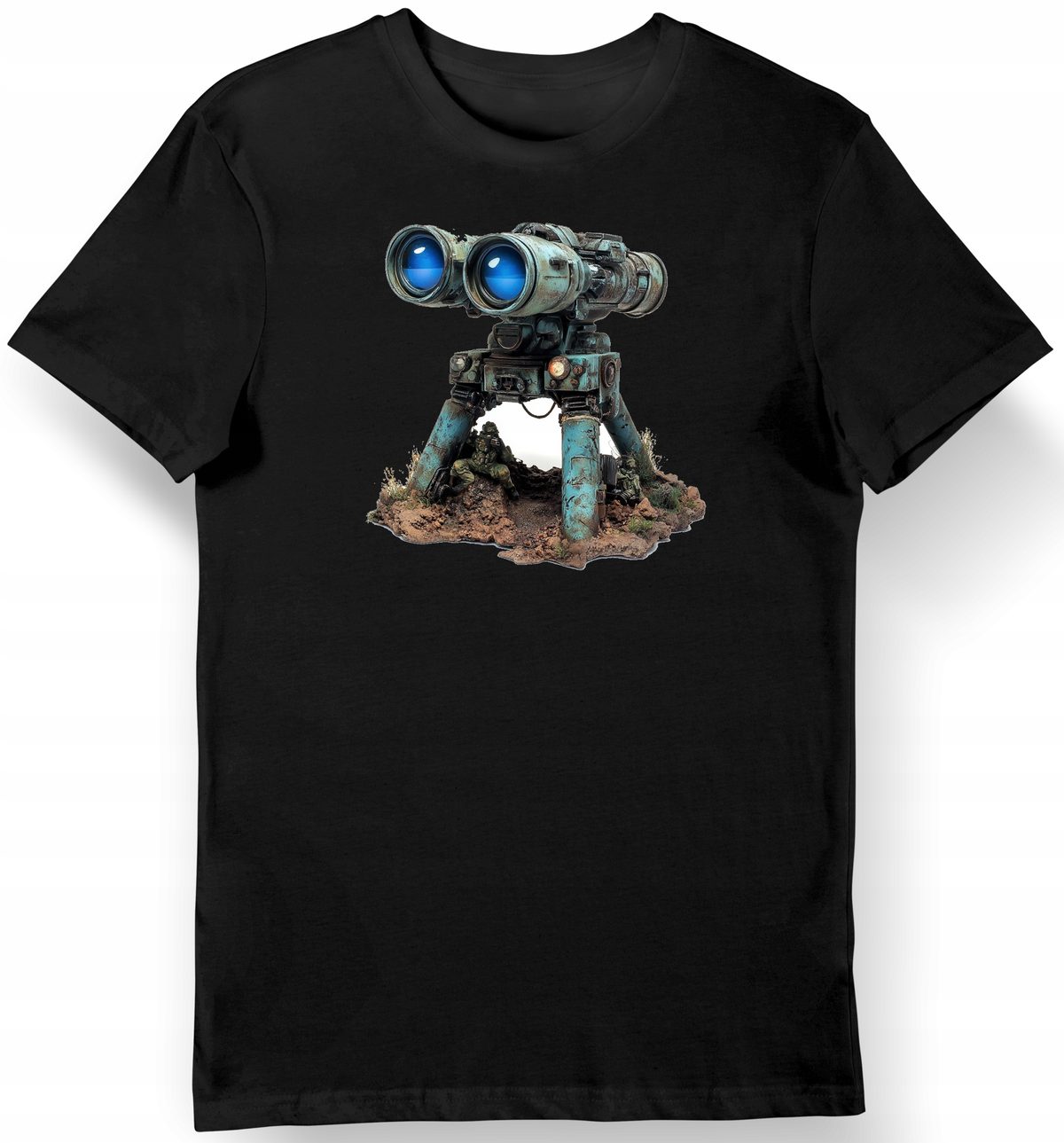 Koszulka męska czarna Ostre Soczewki Votoms Scope w Stylu Anime