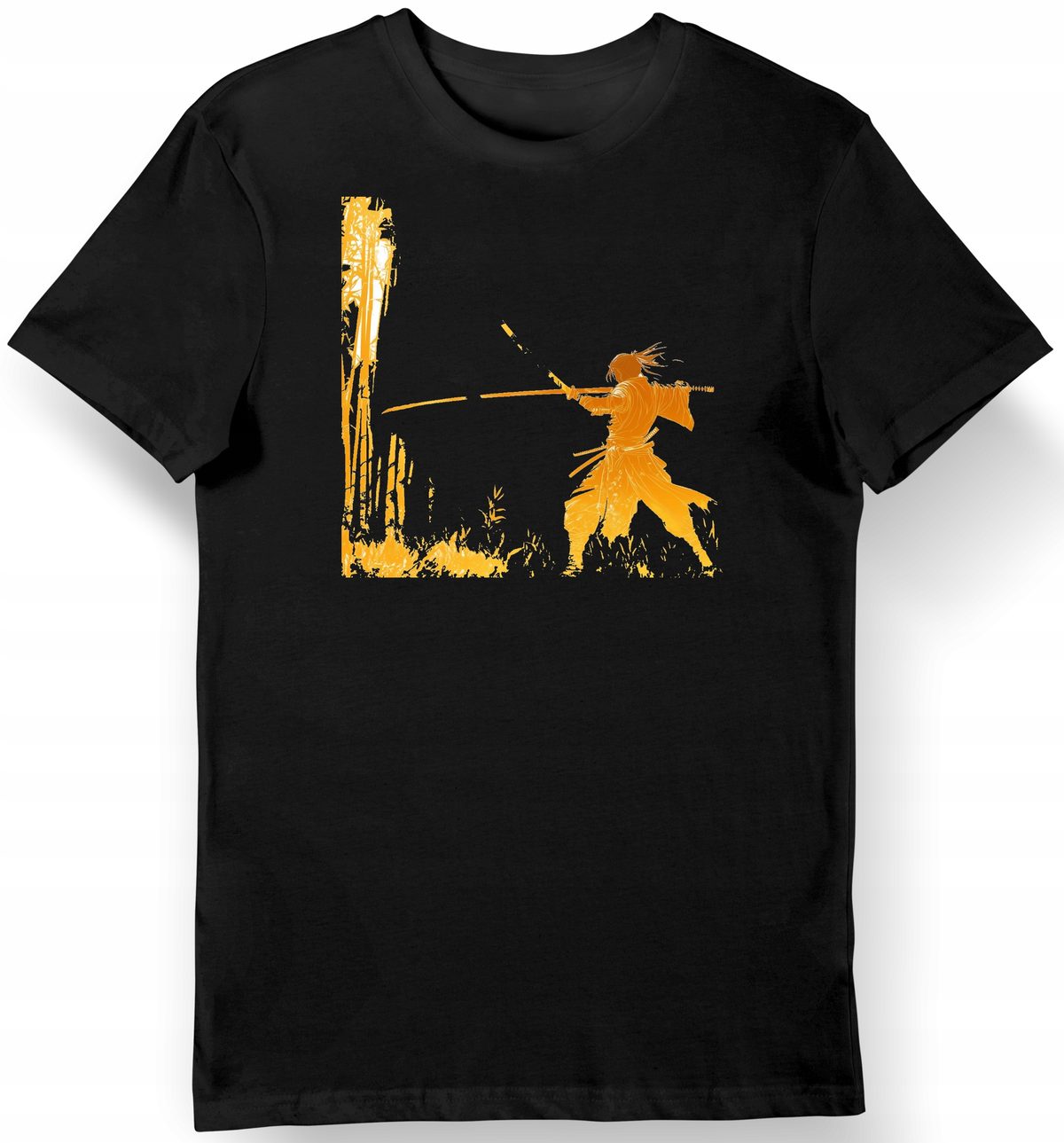 Koszulka męska czarna Złoty Samuraj z anime Champloo