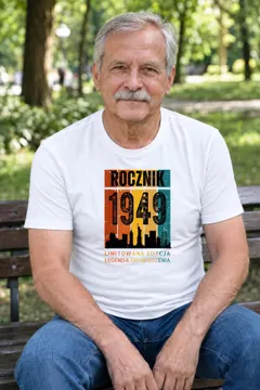 Koszulka męska biała Rocznik 1949 Legenda od urodzenia prezent na urodziny