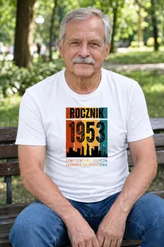 Koszulka męska biała Rocznik 1953 Legenda od urodzenia prezent na urodziny