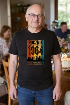 Koszulka męska czarna Rocznik 1964 Legenda od urodzenia prezent na urodziny