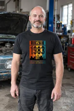 Koszulka męska czarna Rocznik 1983 Legenda od urodzenia prezent na urodziny