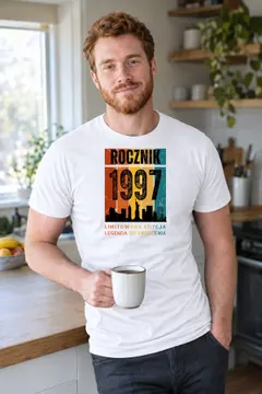 Koszulka męska biała Rocznik 1997 Legenda od urodzenia prezent na urodziny