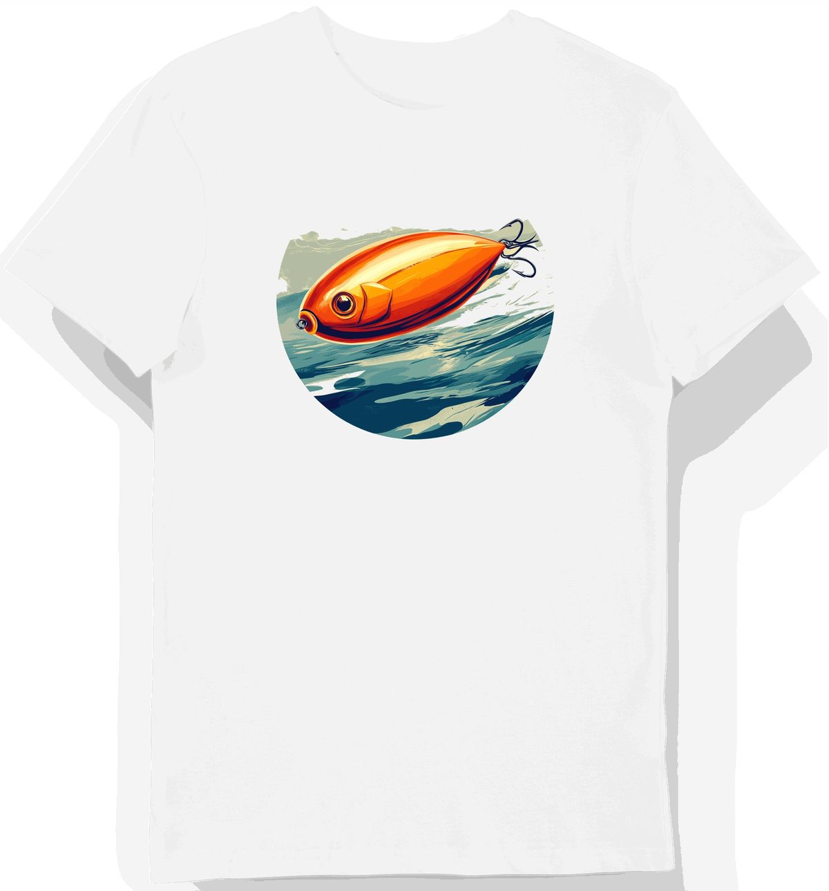 Koszulka męska biała z motywem pomarańczowego poppera, zdjęcie 1