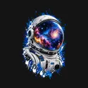 Koszulka męska czarna z hełmem astronauty kosmos galaktyka prezent, zdjęcie 2