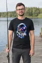 Koszulka męska czarna z hełmem astronauty kosmos galaktyka prezent, zdjęcie 4