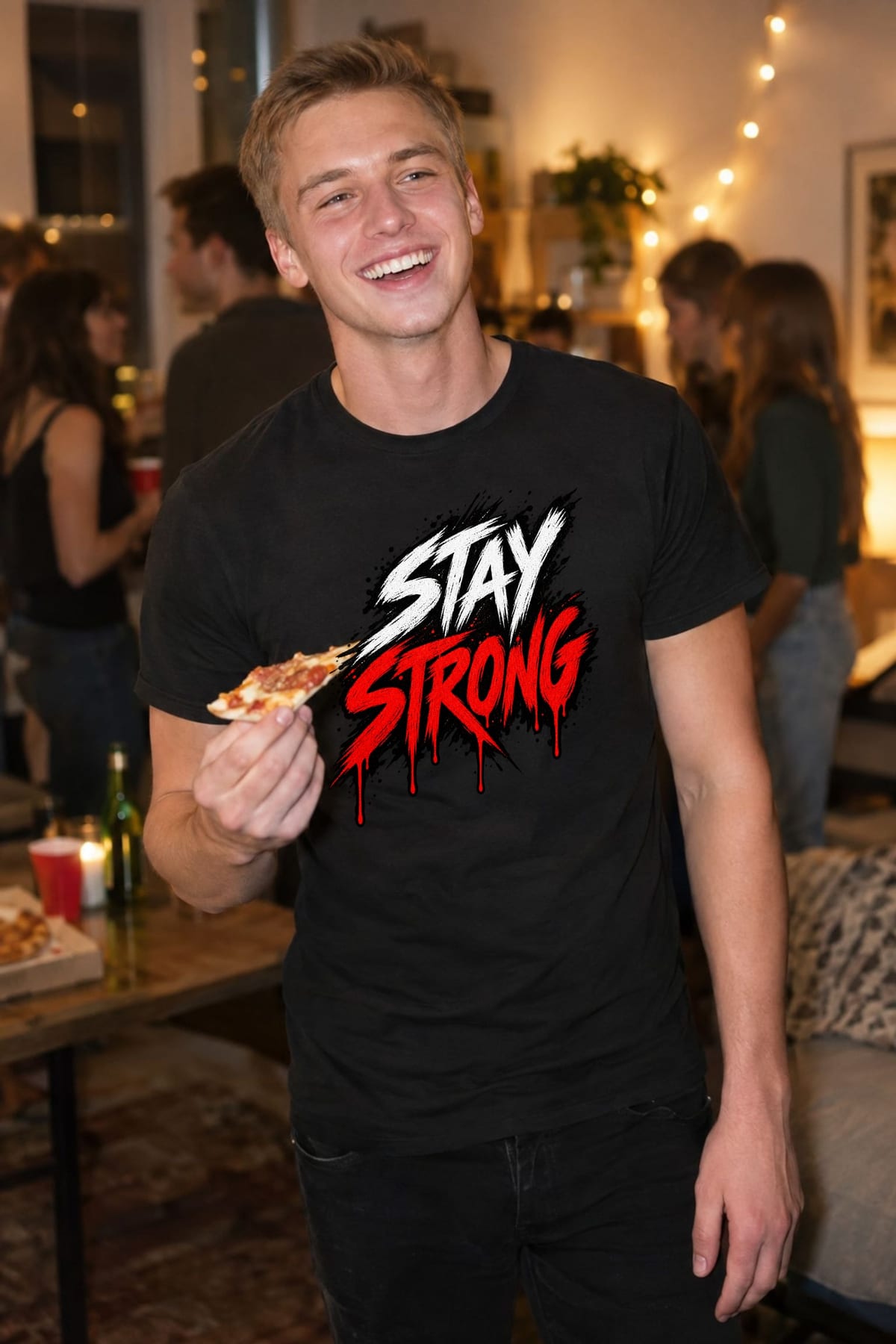 Koszulka męska czarna z napisem stay strong dla niego siłacz prezent, zdjęcie 5