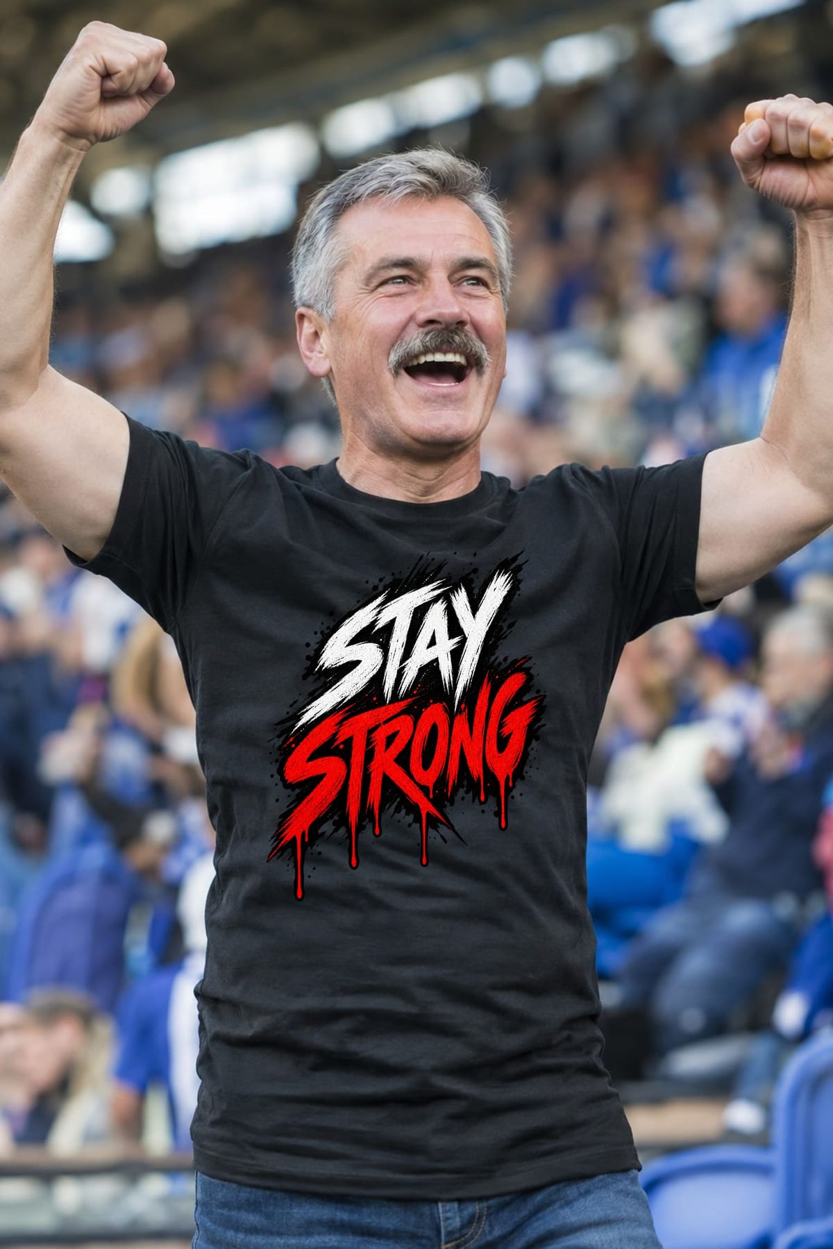 Koszulka męska czarna z napisem stay strong dla niego siłacz prezent, zdjęcie 7