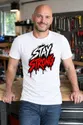 Koszulka męska biała z napisem stay strong dla niego siłacz prezent, zdjęcie 8