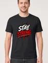 Koszulka męska czarna z napisem stay strong motywacyjna siłacz, zdjęcie 1