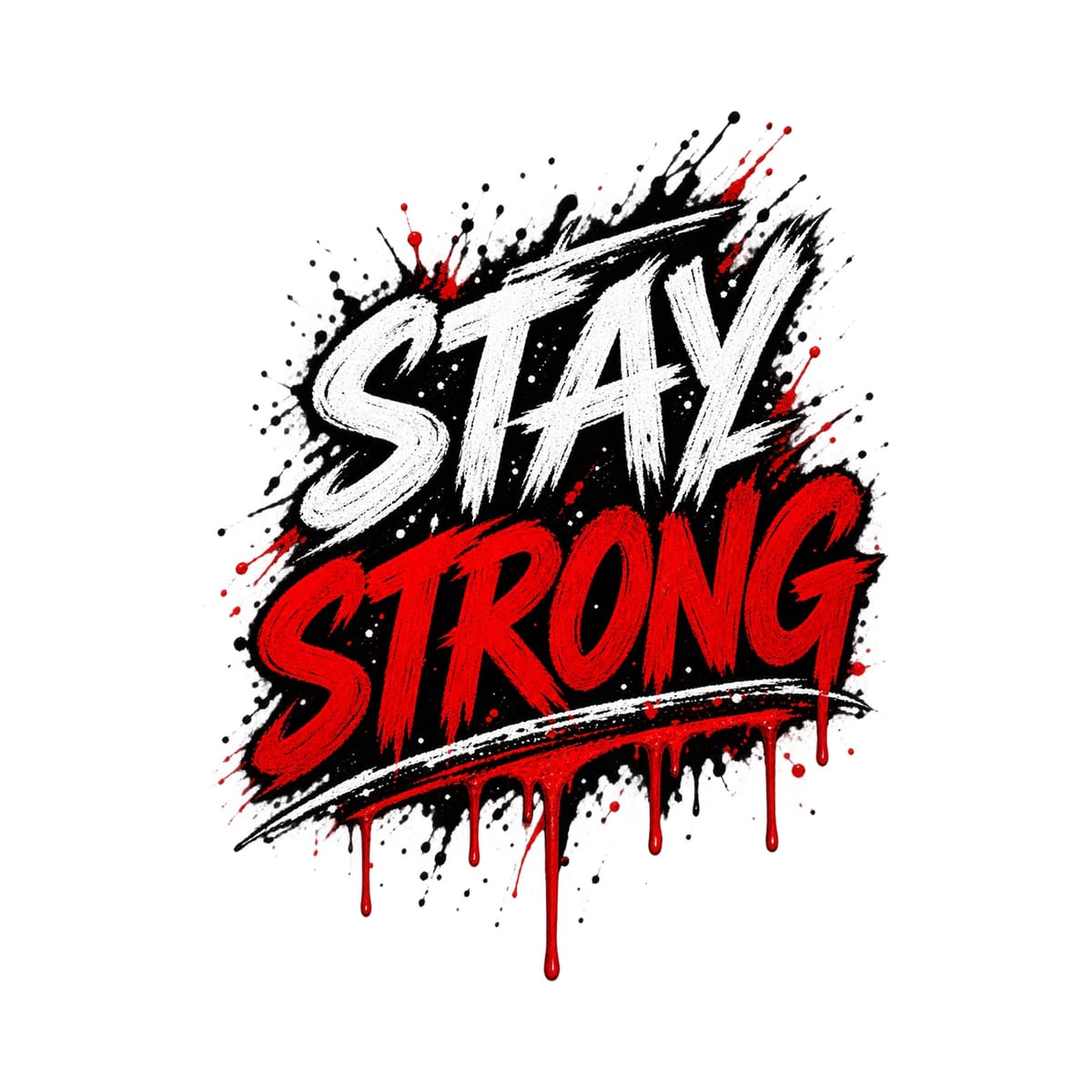 Koszulka męska biała z napisem stay strong motywacyjna siłacz, zdjęcie 2