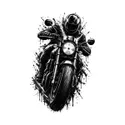 Koszulka męska biała z motocyklistą dla motocyklisty cafe racer prezent, zdjęcie 2