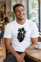Koszulka męska biała z motocyklistą dla motocyklisty cafe racer prezent, zdjęcie 7