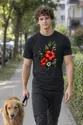 Koszulka męska czarna z hibiskusem kwiaty tropikalne liście prezent, zdjęcie 5