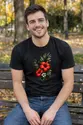 Koszulka męska czarna z hibiskusem kwiaty tropikalne liście prezent, zdjęcie 6