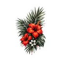 Koszulka męska biała z hibiskusem kwiaty tropikalne liście prezent, zdjęcie 2