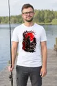 Koszulka męska biała z samurajem bushido katana Japonia prezent, zdjęcie 5