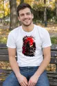 Koszulka męska biała z samurajem bushido katana Japonia prezent, zdjęcie 6