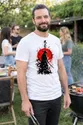 Koszulka męska biała z samurajem katana japoński styl sumie prezent, zdjęcie 4