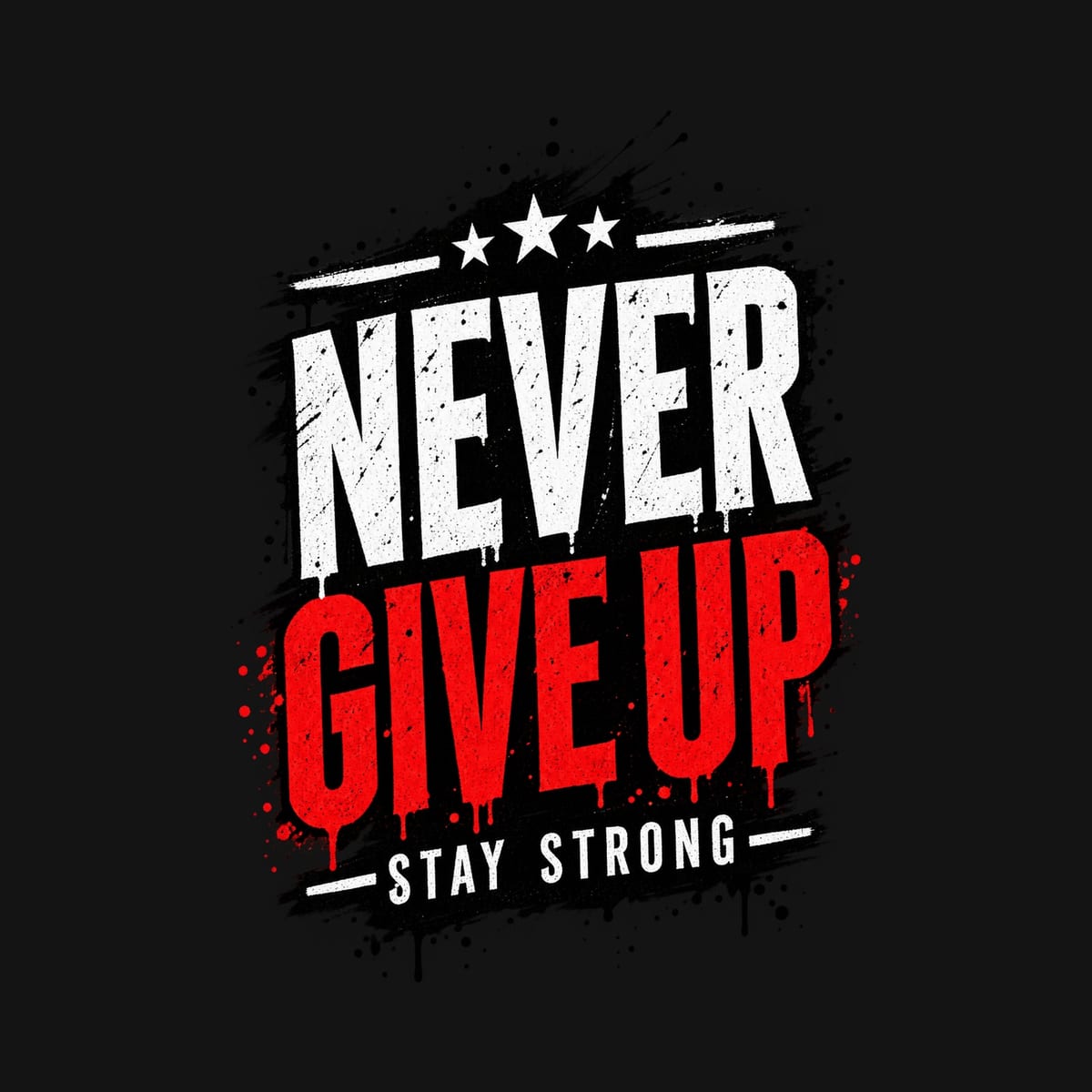Koszulka męska czarna z napisem never give up motywacyjna prezent, zdjęcie 2