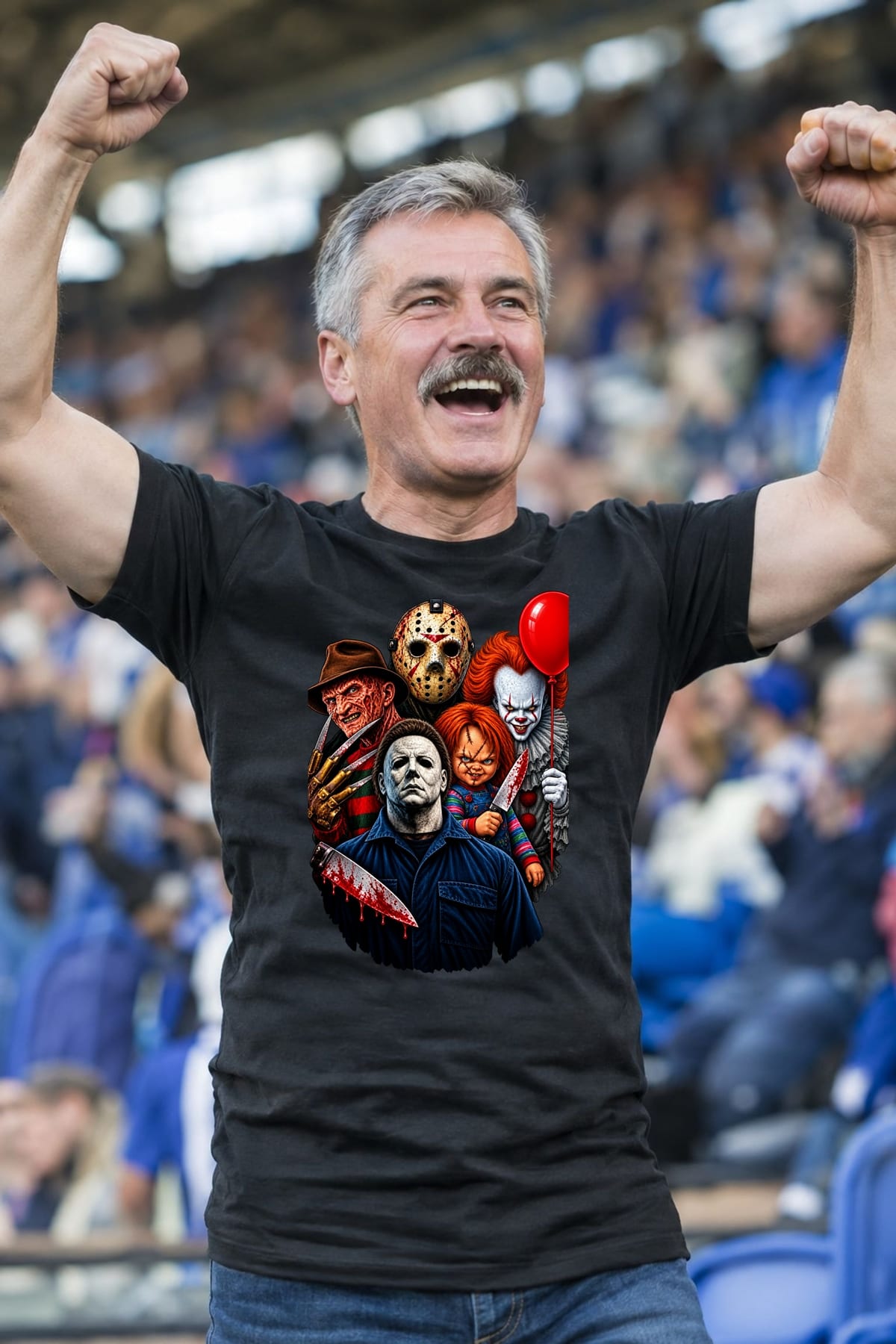 Koszulka męska czarna ikony horroru Freddy Chucky Jason Myers prezent, zdjęcie 7