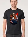 Koszulka męska czarna ikony horroru Freddy Chucky Jason Myers prezent, zdjęcie 1