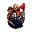 Koszulka męska biała ikony horroru Chucky Jason Myers Pennywise, zdjęcie 2