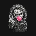 Koszulka męska czarna Chucky lalka z gumą balonową Halloween prezent, zdjęcie 2