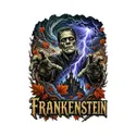 Koszulka męska biała Frankenstein potwór na Halloween prezent, zdjęcie 2