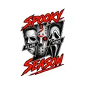 Koszulka męska biała z maskami horroru na halloween straszna prezent, zdjęcie 2
