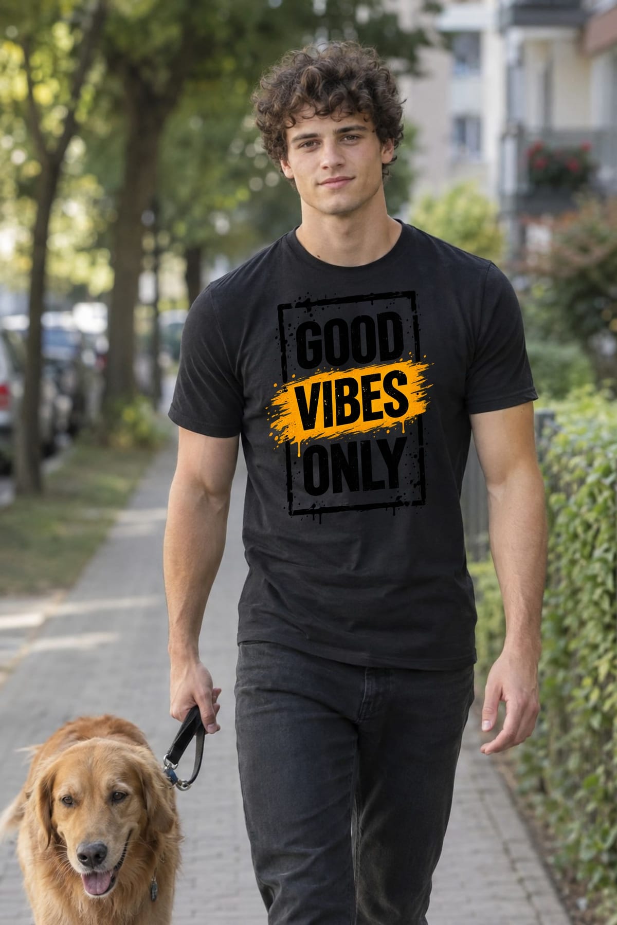 Koszulka męska czarna z napisem Good Vibes Only pozytywna prezent, zdjęcie 6