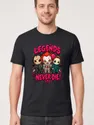 Koszulka męska czarna Halloween chibi mordercy z maczetą klaun prezent, zdjęcie 1