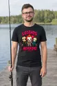 Koszulka męska czarna Halloween chibi mordercy z maczetą klaun prezent, zdjęcie 4