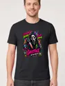 Koszulka męska czarna Halloween Ghostface neonowa maska prezent, zdjęcie 1