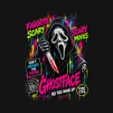 Koszulka męska czarna Halloween Ghostface neonowa maska prezent, zdjęcie 2