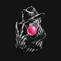 Koszulka męska czarna Halloween Freddy Krueger guma balonowa prezent, zdjęcie 2
