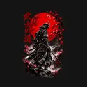 Koszulka męska czarna samuraj japońska grafika katana prezent, zdjęcie 2