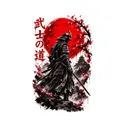 Koszulka męska biała samuraj japońska grafika katana prezent, zdjęcie 2
