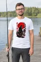 Koszulka męska biała samuraj japońska grafika katana prezent, zdjęcie 5