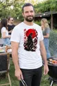 Koszulka męska biała samuraj japońska grafika katana prezent, zdjęcie 6