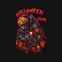 Koszulka męska czarna Halloween kosiarz śmierci potwory prezent, zdjęcie 2