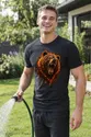 Koszulka męska czarna z niedźwiedziem grizzly ognisty nadruk, zdjęcie 4