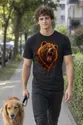 Koszulka męska czarna z niedźwiedziem grizzly ognisty nadruk, zdjęcie 7