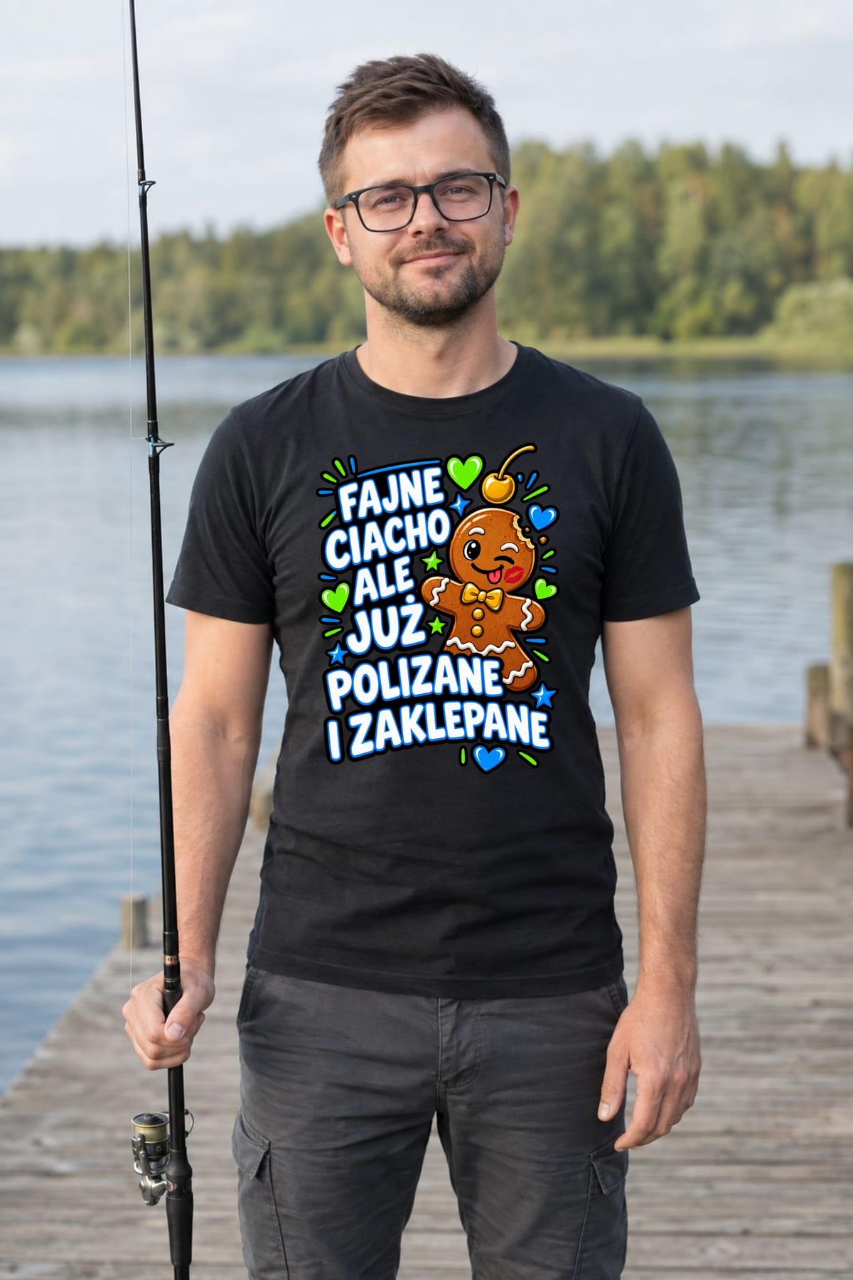 Koszulka męska czarna fajne ciacho ale już polizane i zaklepane prezent, zdjęcie 5