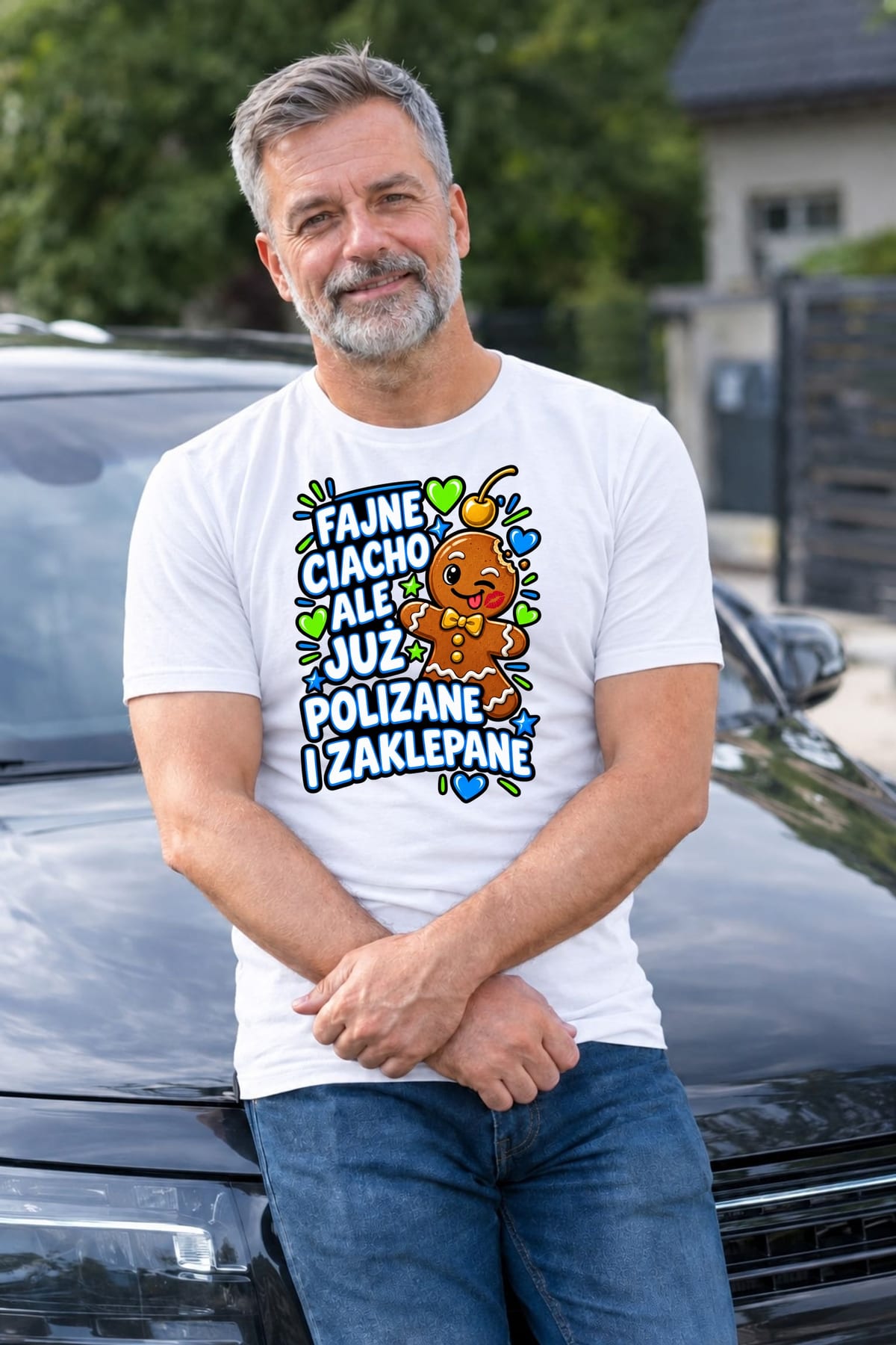 Koszulka męska biała fajne ciacho ale już polizane i zaklepane prezent, zdjęcie 3