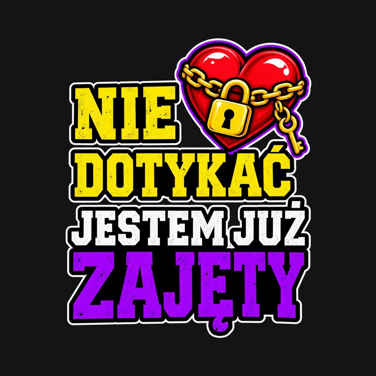 Koszulka męska czarna nie dotykać jestem już zajęty dla chłopaka prezent, zdjęcie 2
