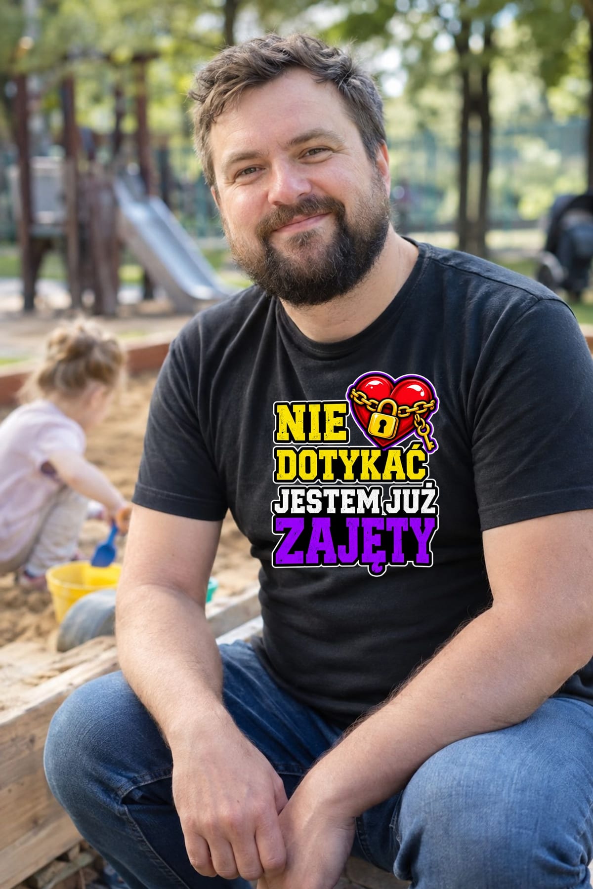 Koszulka męska czarna nie dotykać jestem już zajęty dla chłopaka prezent, zdjęcie 8
