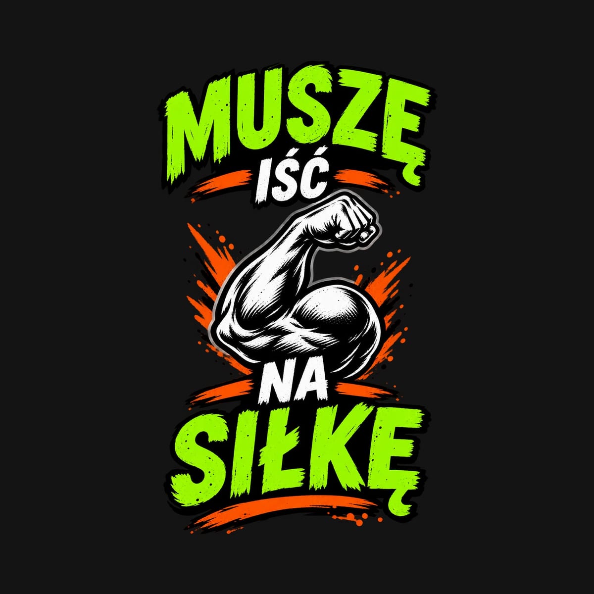 Koszulka męska czarna muszę iść na siłkę siłownia prezent, zdjęcie 2
